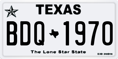 TX license plate BDQ1970