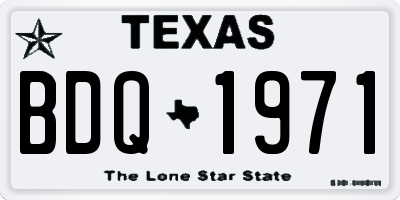 TX license plate BDQ1971