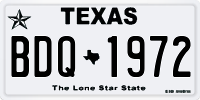 TX license plate BDQ1972