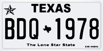 TX license plate BDQ1978