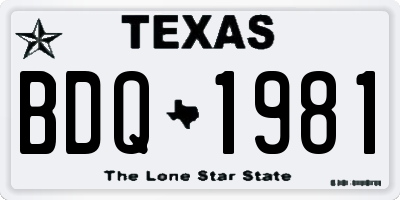 TX license plate BDQ1981