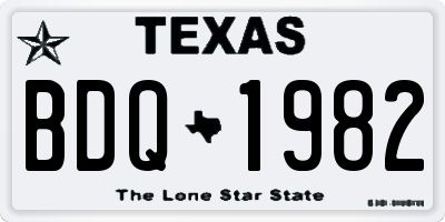TX license plate BDQ1982