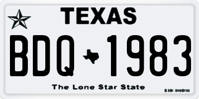 TX license plate BDQ1983