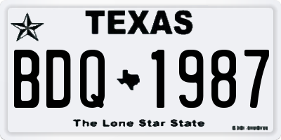 TX license plate BDQ1987