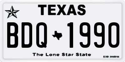 TX license plate BDQ1990