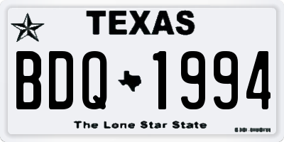 TX license plate BDQ1994