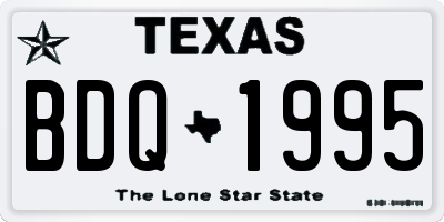 TX license plate BDQ1995