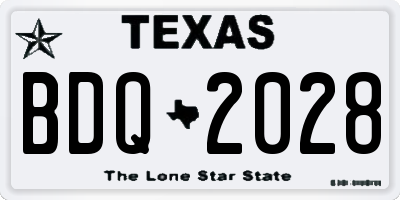 TX license plate BDQ2028