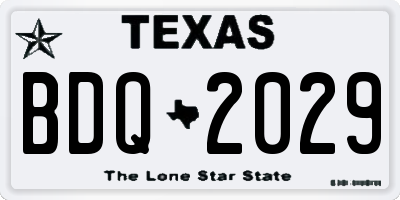 TX license plate BDQ2029