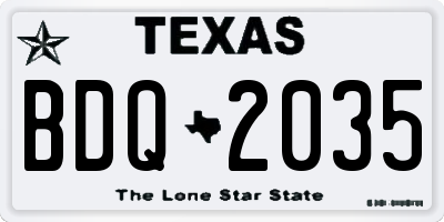 TX license plate BDQ2035
