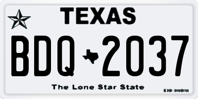 TX license plate BDQ2037