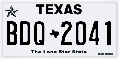 TX license plate BDQ2041