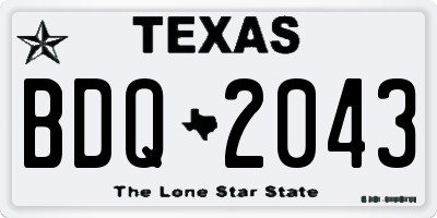 TX license plate BDQ2043