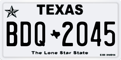 TX license plate BDQ2045