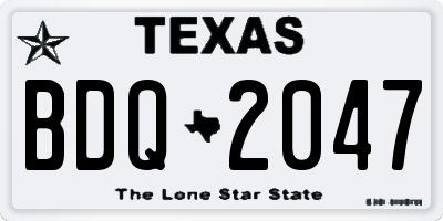 TX license plate BDQ2047