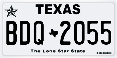 TX license plate BDQ2055