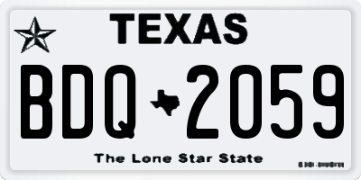 TX license plate BDQ2059