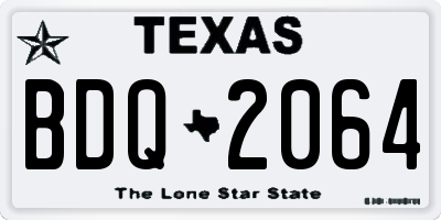 TX license plate BDQ2064