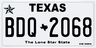 TX license plate BDQ2068