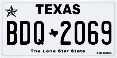 TX license plate BDQ2069