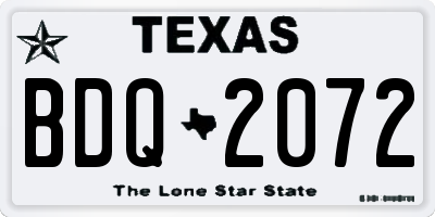 TX license plate BDQ2072