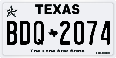 TX license plate BDQ2074