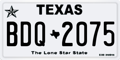 TX license plate BDQ2075