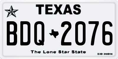 TX license plate BDQ2076