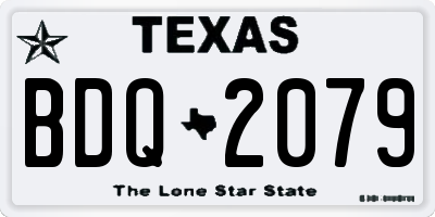 TX license plate BDQ2079