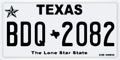 TX license plate BDQ2082