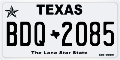 TX license plate BDQ2085