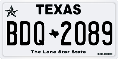 TX license plate BDQ2089