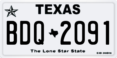 TX license plate BDQ2091
