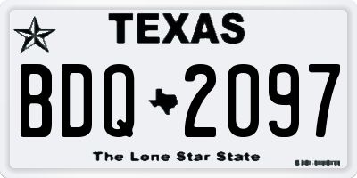 TX license plate BDQ2097