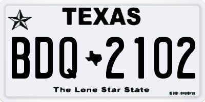 TX license plate BDQ2102