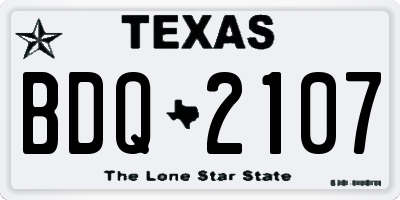 TX license plate BDQ2107