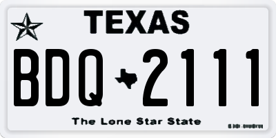 TX license plate BDQ2111