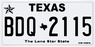 TX license plate BDQ2115