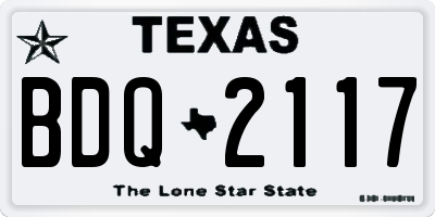 TX license plate BDQ2117