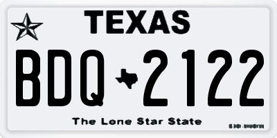 TX license plate BDQ2122