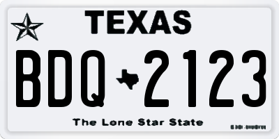 TX license plate BDQ2123