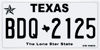 TX license plate BDQ2125