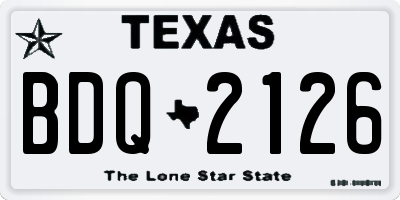 TX license plate BDQ2126