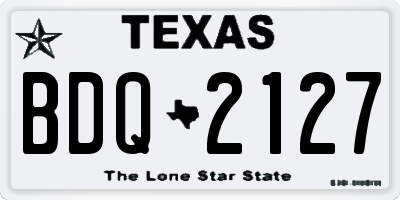 TX license plate BDQ2127