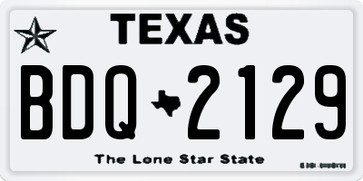 TX license plate BDQ2129