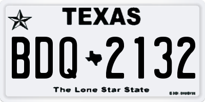 TX license plate BDQ2132