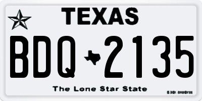 TX license plate BDQ2135