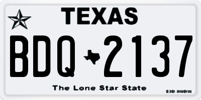 TX license plate BDQ2137