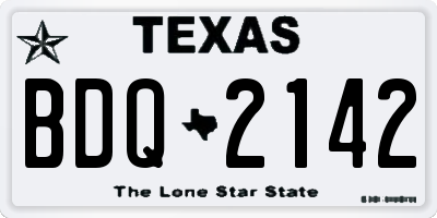 TX license plate BDQ2142
