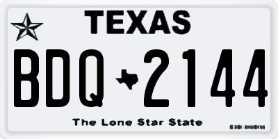TX license plate BDQ2144